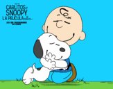 Snoopy y Carlitos abrazados