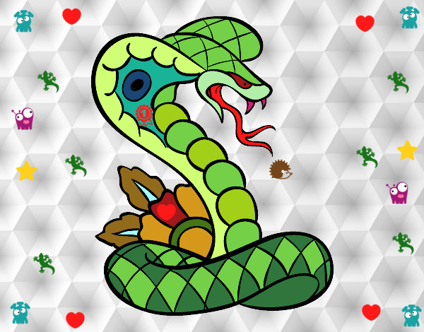 Dibujo Tatuaje de cobra pintado por Yoloneitor