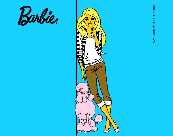 Barbie con cazadora de cuadros