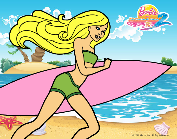 Barbie corre al agua