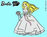 Dibujo Barbie vestida de novia pintado por livet