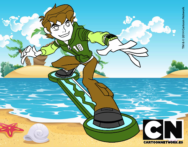 ben 10 en una playa