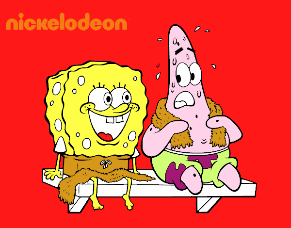 Bob Esponja y Patricio en bañador