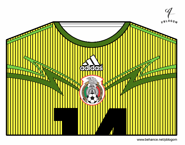 Camiseta del mundial de fútbol 2014 de México