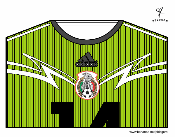 Camiseta del mundial de fútbol 2014 de México