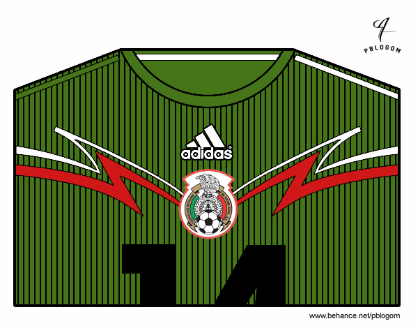 Camiseta del mundial de fútbol 2014 de México