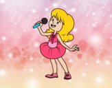 Estrella del pop cantando