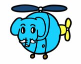 Helióptero con elefante