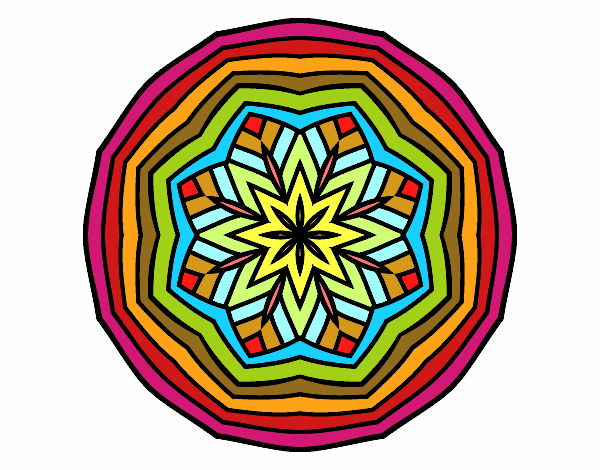 Dibujo Mandala cenital pintado por maryeloz