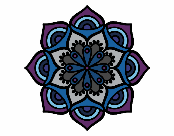 Dibujo Mandala crecimiento exponencial pintado por maryeloz