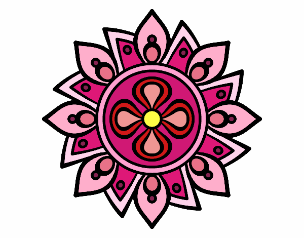Dibujo Mandala flor sencilla pintado por maryeloz