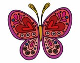Dibujo Mandala mariposa pintado por maryeloz