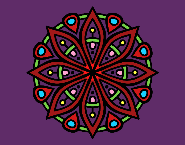 Dibujo Mandala para la concentración pintado por queyla