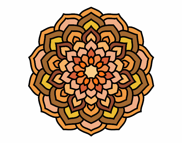 Dibujo Mandala pétalos de flor pintado por maryeloz
