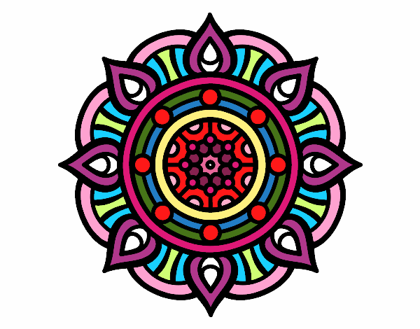 Dibujo Mandala puntos de fuego pintado por Caronte