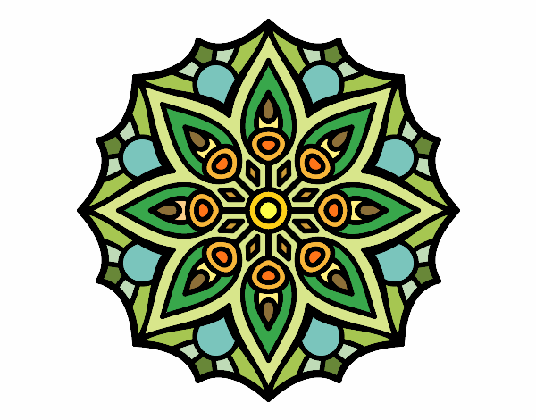 Dibujo Mandala simetría sencilla pintado por maryeloz