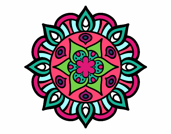 Dibujo Mandala vida vegetal pintado por elarcoiris