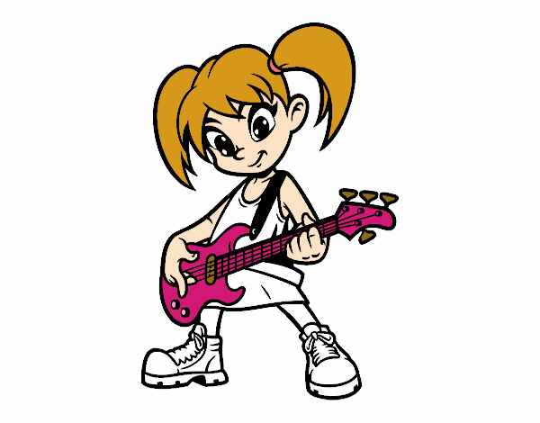 Niña con guitarra eléctrica