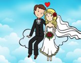 Dibujo Recién casados en una nube pintado por Aura05