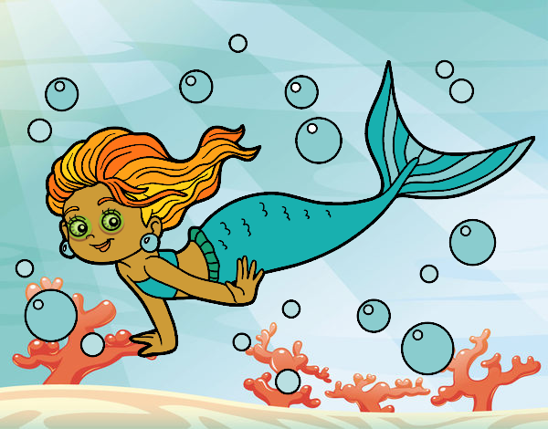 Dibujo Sirena del mar pintado por queyla
