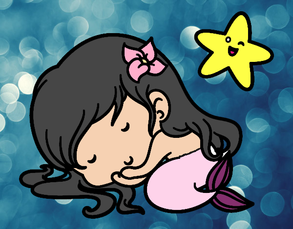 Sirenita chibi durmiendo