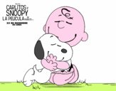 Snoopy y Carlitos abrazados