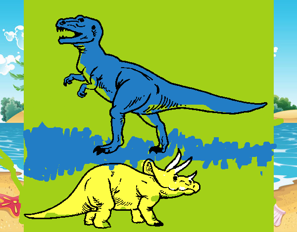 Triceratops y tiranosaurios rex