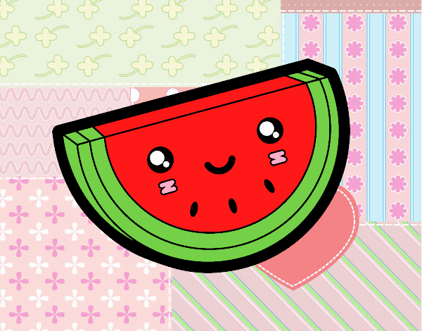 Dibujo de SANDIA KAWAII pintado por en Dibujos.net el día 24-05-16 a