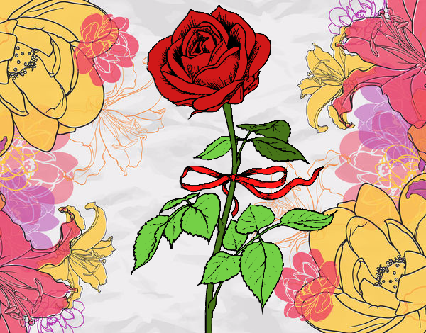 Dibujo Una rosa pintado por maryeloz