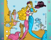 Dibujo Barbie sirena y la reina sirena pintado por jenier