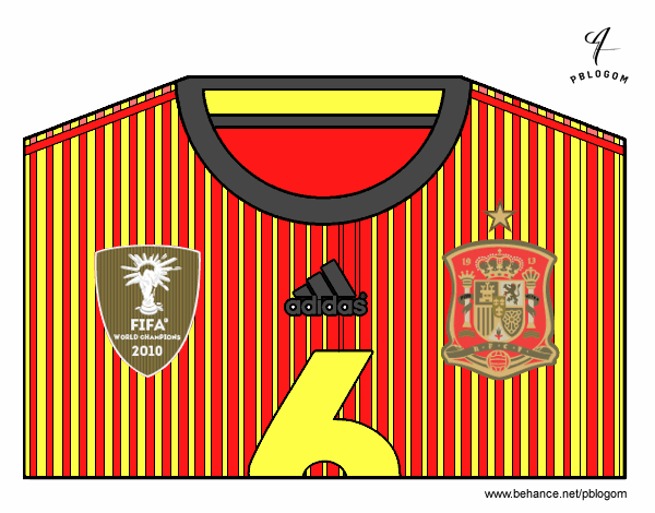 Camiseta del mundial de fútbol 2014 de España