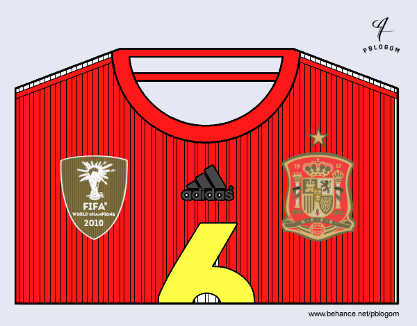 Camiseta del mundial de fútbol 2014 de España