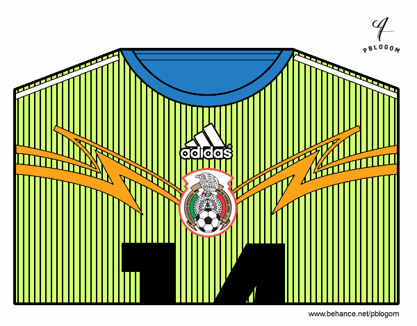 Camiseta del mundial de fútbol 2014 de México