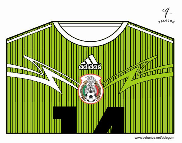 Camiseta del mundial de fútbol 2014 de México