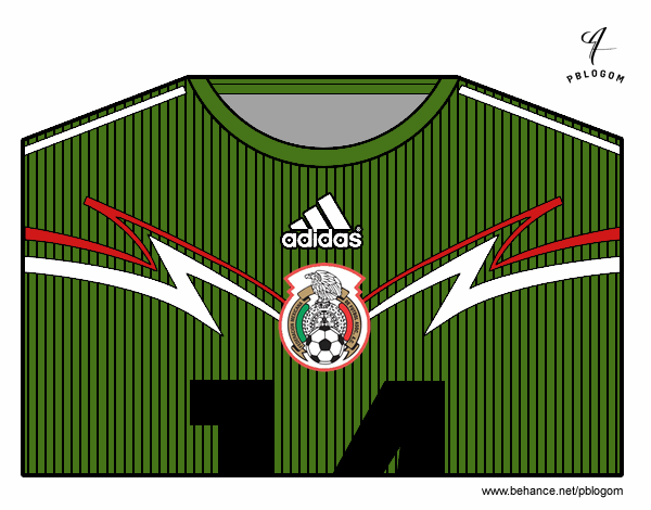 Camiseta del mundial de fútbol 2014 de México