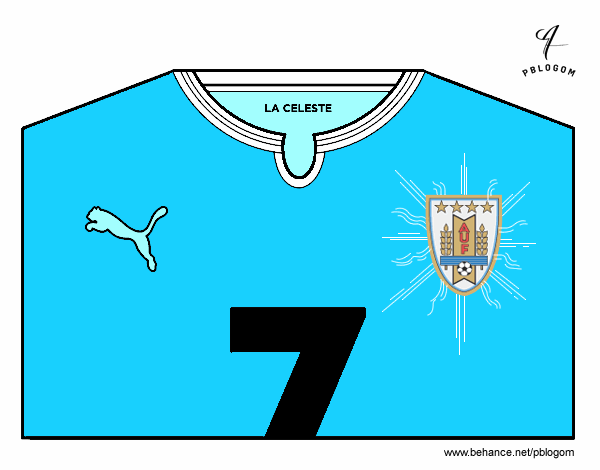 Camiseta del mundial de fútbol 2014 de Uruguay