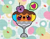 Dibujo Copa de helado kawaii pintado por ludmilaa