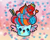 Cupcake kawaii con fresa