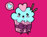 Cupcake kawaii con lazo