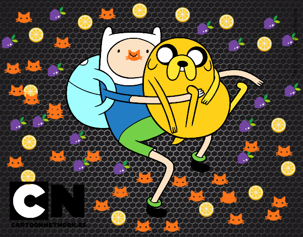 Finn y Jake abrazados