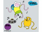 Finn y Jake escuchando música