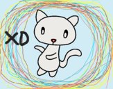 Dibujo Gato garabato pintado por audora