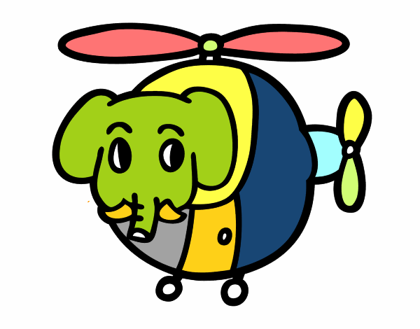 Helióptero con elefante