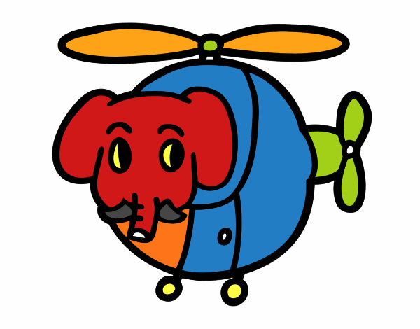 Helióptero con elefante