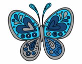Dibujo Mandala mariposa pintado por macri