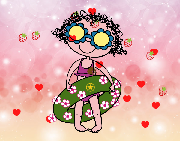 Niña con gafas florales