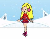 Niña patinadora sobre hielo