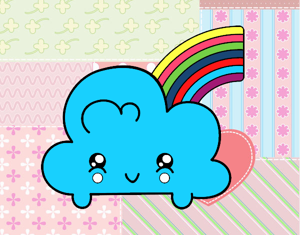 Dibujo De Nube Con Arco Iris Kawaii Pintado Por En Dibujos Net El D A