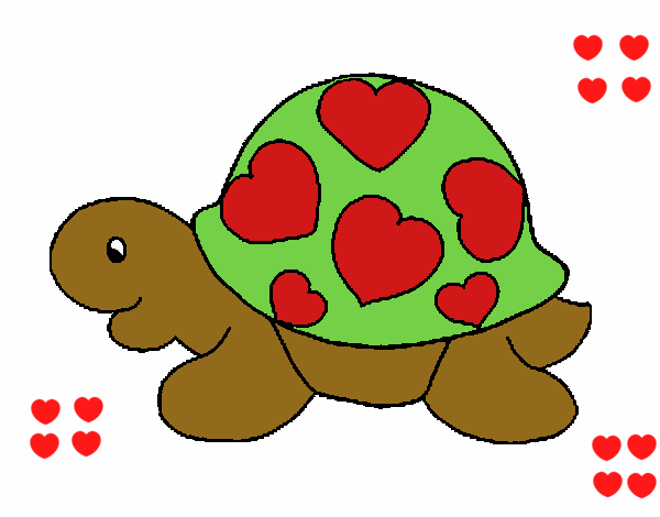 Tortuga con corazones