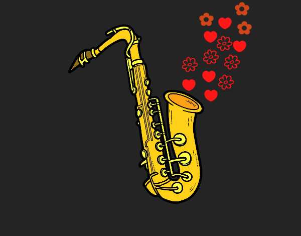 Dibujo Un saxofón tenor pintado por queyla